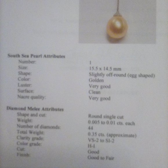 GIA Certified! South Sea Pearl necklace with diamonds